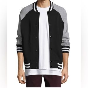 Rag & Bone - Arden Varsity Jacket, Black/Gray, size S
